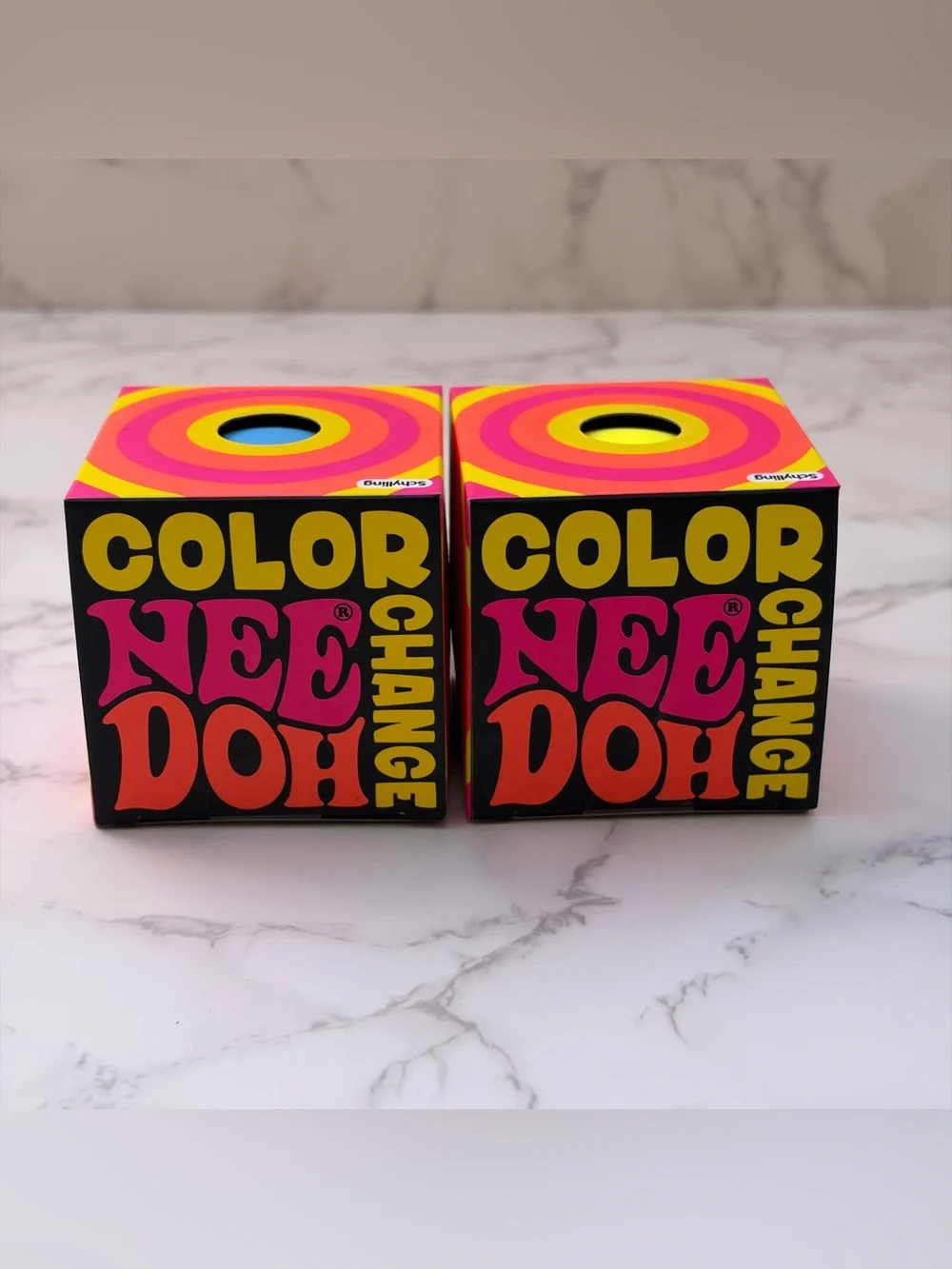 Lot of 2: Needoh Color Change Need To Mellow Out? Fidget Toy Blue/Yellow New
